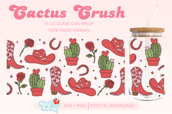 Cactus Crush Libbey Tumbler Design – PNG