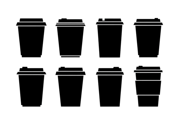 Coffee Cup Icons Black Silhouette SVG Review