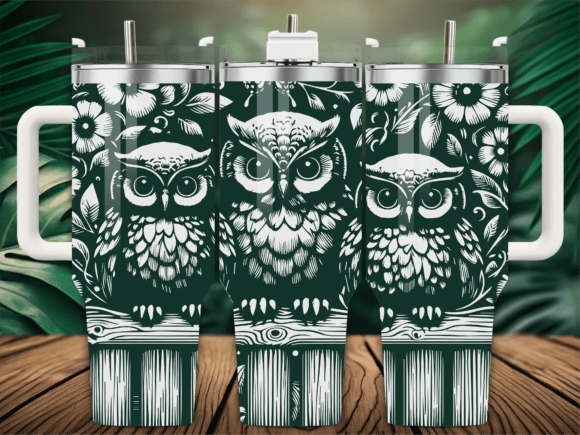 Cute Owl Heart Roses 40oz Tumbler