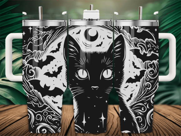 Gothic Black Cat Bat Moon Embroidery Review