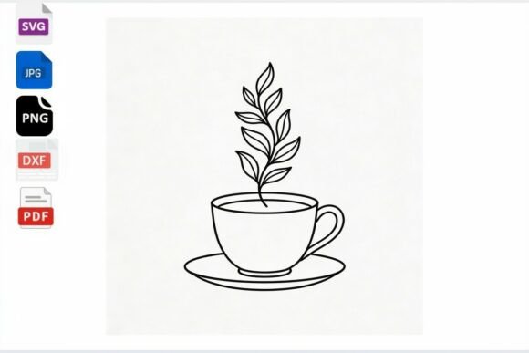 Real-World Review: Coffee Cup Plant Line Art SVG