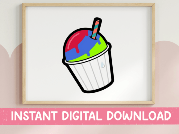 Snow Cone Shaved Ice Summer Treat Art Review