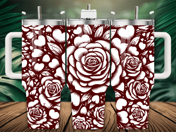 Valentines Rose Hearts Laser Tumbler PNG Review